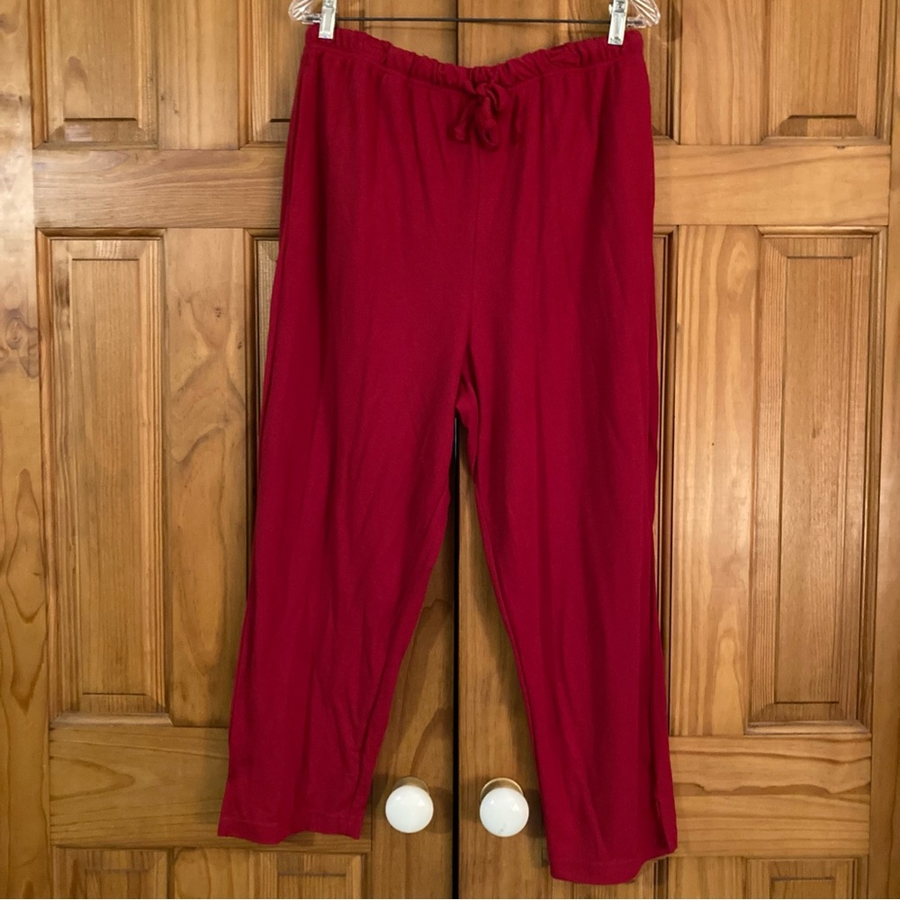 NWOT Blair Vintage 80s 90s Elastic Waist Pull On Pants Red Women's Size L Large